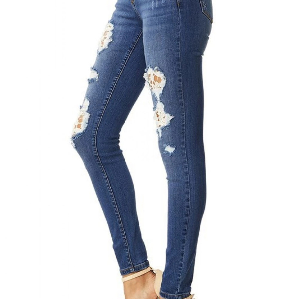 Lace Patch Skinny Jeans - Picture 5 of 5
